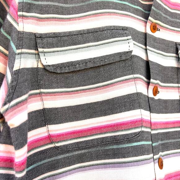 Vintage Men’s Ralph Lauren Country Striped Button Down Hong Kong Cotton Medium - Picture 7 of 9